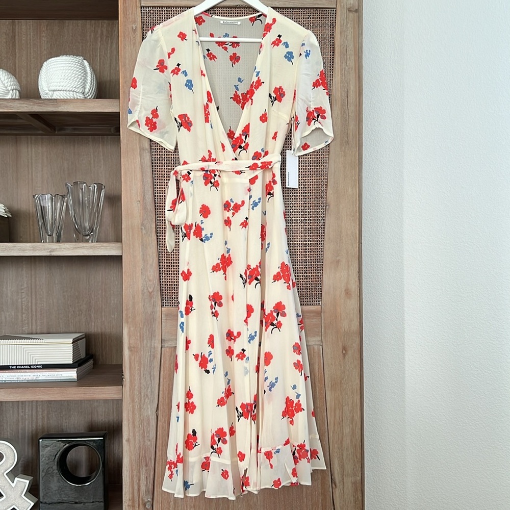 NWT Reformation Napa Wrap Dress size Small - Picture 11 of 13